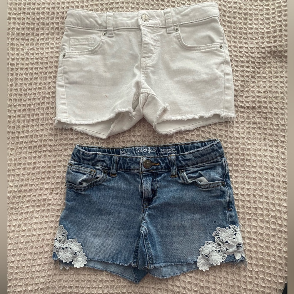 Cat & Jack Blue and White Jean Shorts Set